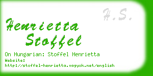 henrietta stoffel business card